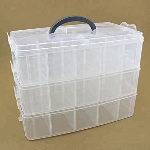 Estuche organizador de plástico transparente ajustable