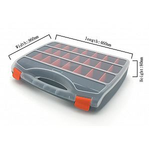 Estuche de almacenamiento portátil con compartimentos de plástico