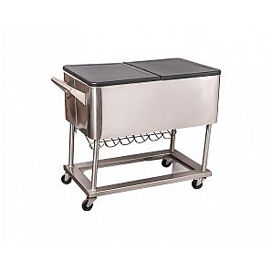 Carro portátil del refrigerador del partido del patio del cofre de hielo del balanceo de la mano 60QT sobre ruedas